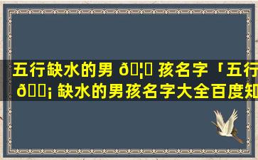 五行缺水的男 🦄 孩名字「五行 🐡 缺水的男孩名字大全百度知道」